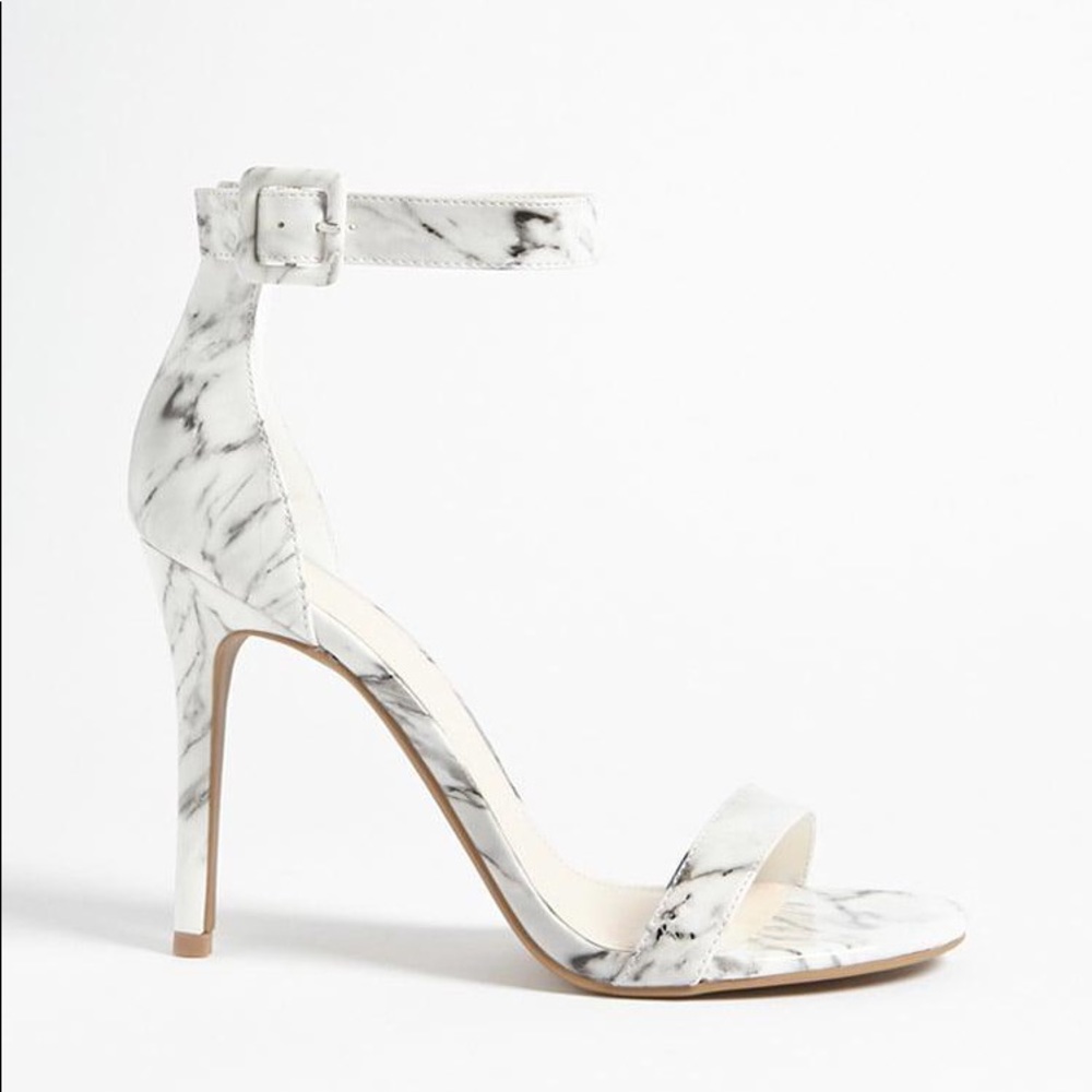 Marble open toed heels